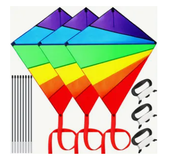 Large Diamond Kite For Kids 40 X 48 X 156'' Rainbow Easy Flyer Kite Giant Sin