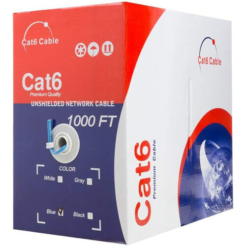 CAT6 BLUE Cat-6 UTP CCA Cable 1000Ft Blue (Packing: Pull Out Box)