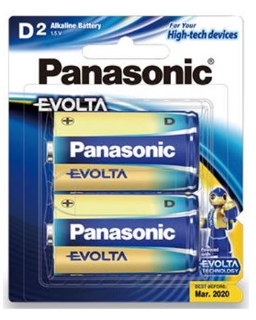 Panasonic Evolta D Alkaline Battery 2 Pack