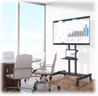 TAVR Tall Rolling TV Stand TV Cart with Wheels for 32 to 85 Inch Flat Panel TVs