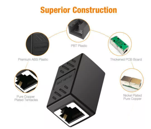RJ45 Inline Coupler Cat7 Cat6 Cat5e Cat5 Ethernet LAN Network Cable Adapter