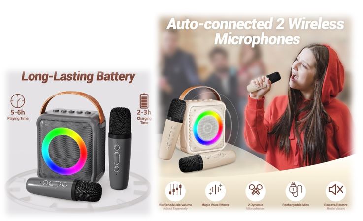 Ankuka Toys Karaoke Microphone Machine for Kids, 4-12 Years Old Christmas Birthday Gifts for Girls, Karaoke Toys Gifts for Girls Boys Age 4, 5, 6, 7, 8, 9, 10, 12 +Year Old(Pinkcolor