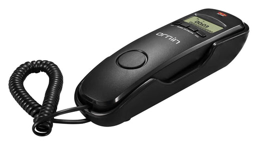 Ornin T112 Trimline Corded Telephone with Caller ID(Black)