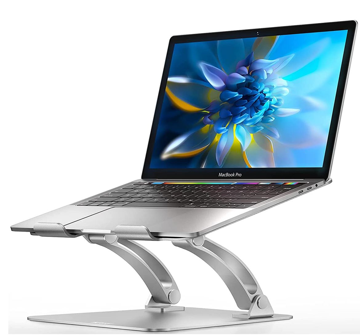 Nulaxy Laptop Stand, Ergonomic Height Angle Adjustable Laptop Riser Holder Compatible with MacBook, Air, Pro, Dell XPS, Samsung, Alienware All Laptops 11-17", Supports Up to 44 Lbs-Silver