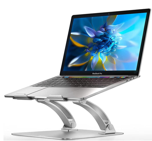 Nulaxy Laptop Stand, Ergonomic Height Angle Adjustable Laptop Riser Holder Compatible with MacBook, Air, Pro, Dell XPS, Samsung, Alienware All Laptops 11-17", Supports Up to 44 Lbs-Silver