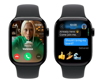 Apple Watch Series 10 (GPS+Cellular) 42mm Aluminum Jet Black BlackSport Band - S/M.