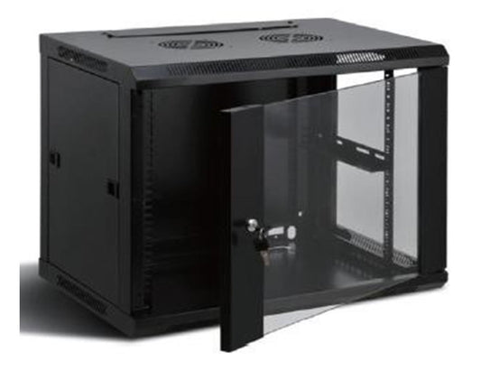 Dynotech™ 6U Wall Mount Network Server Data Cabinet Enclosure Rack Glass Door Lock