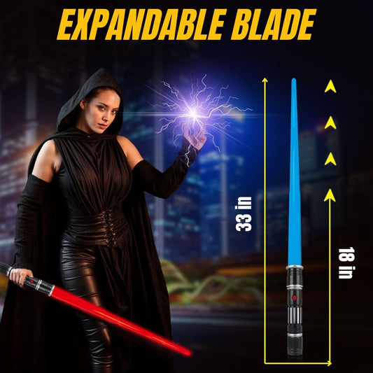 LED Light Up Sabers Set - Motion Sensitive Retractable Swords with FX Sound Effects for Kids Party Supplies, Bulk Party Favors and Cosplay