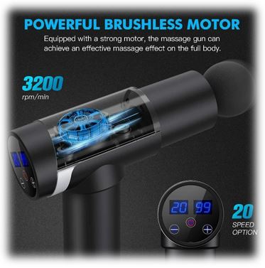 20 Speeds Massage Gun Percussion Massager Deep Tissue Muscle Vibrating Relax