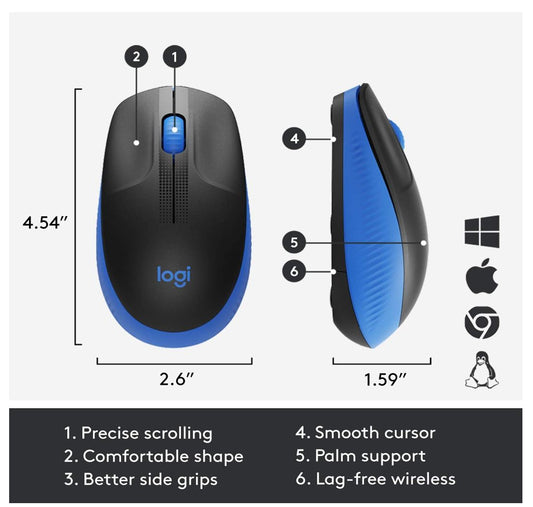 Logitech M190 Wireless Mouse BLUE