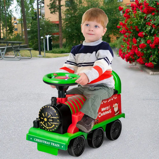 6V Electric Ride-On Train - Motorized Train Toy for Kids with 6 Wheels and Track