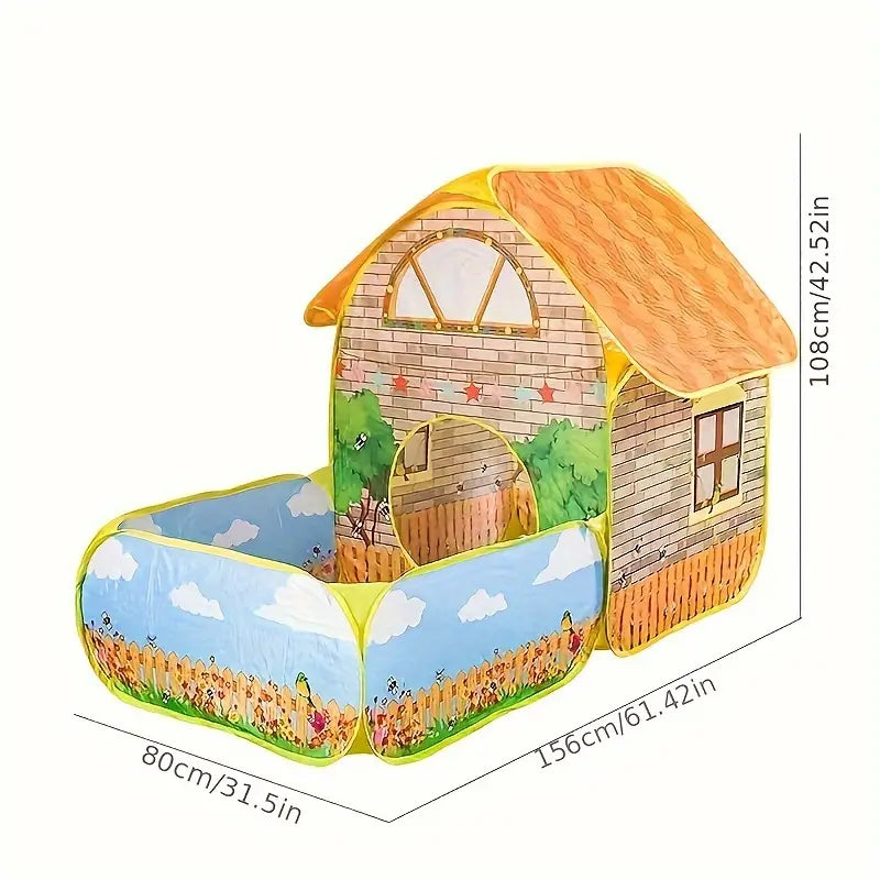 hildren's Tent Garden Villa Boys And Girls Indoor And Outdoor Games Dollhouse Ocean Ball Pool Large Space Collapsible Portable Tent Hut