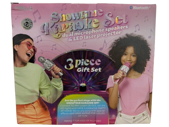 Show Time Karaoke Set Dual Micorphone Speakers & LED Light laser projector