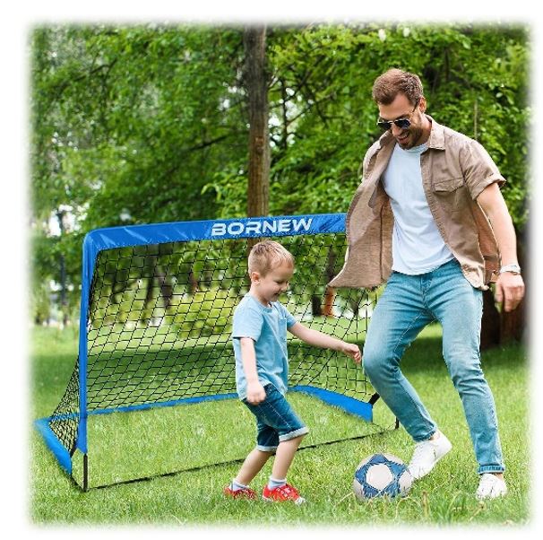Kids Soccer Goal for Backyard - 2 Toddler Soccer Nets Training Equipment, Soccer Ball, Pop Up Portable Soccer Set for Youth Games - Size 4' x 3