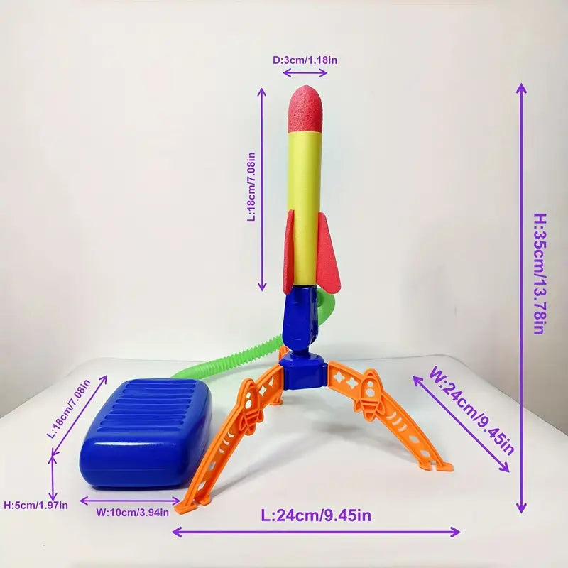 24cm Durable Rocket Launcher Toy - Blast Off Fun with Flexible Hose,