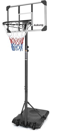 AOKUNG Teenagers Height Adjustable 5.6-7 'Basket 28" Backboard Portable Basket System for Indoor and Outdoor use
