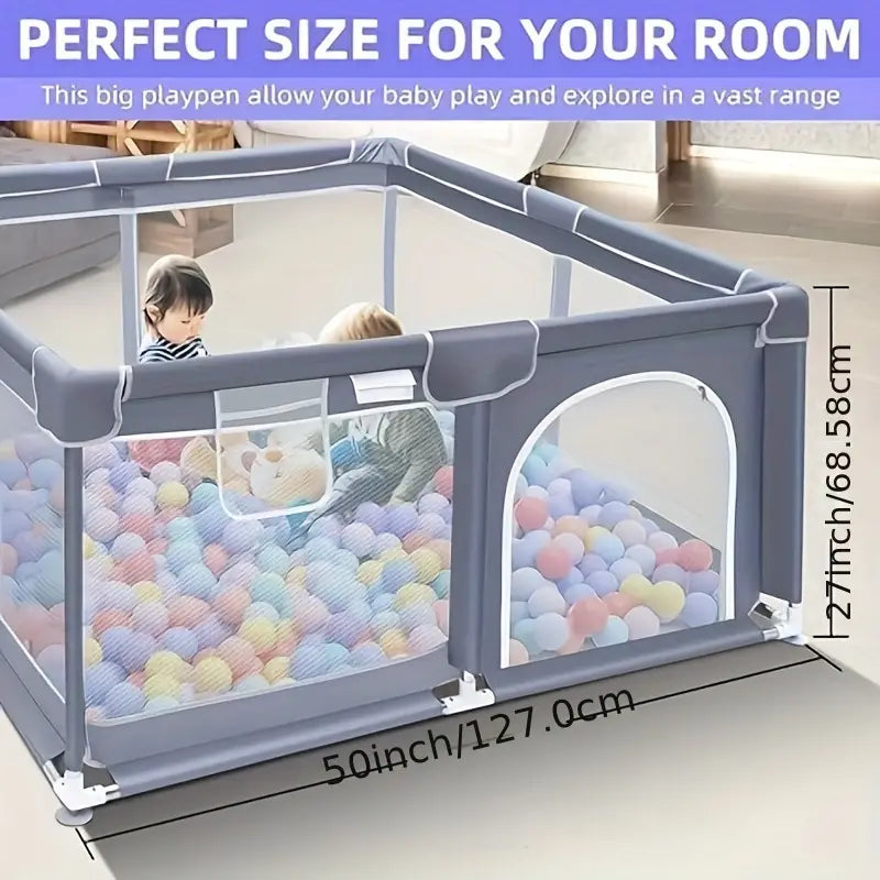Baby Playpen With Anti-Slip Mat For Indoor And Outdoor Playard Kids Activity CenterWith Gate