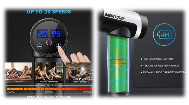 20 Speeds Massage Gun Percussion Massager Deep Tissue Muscle Vibrating Relax