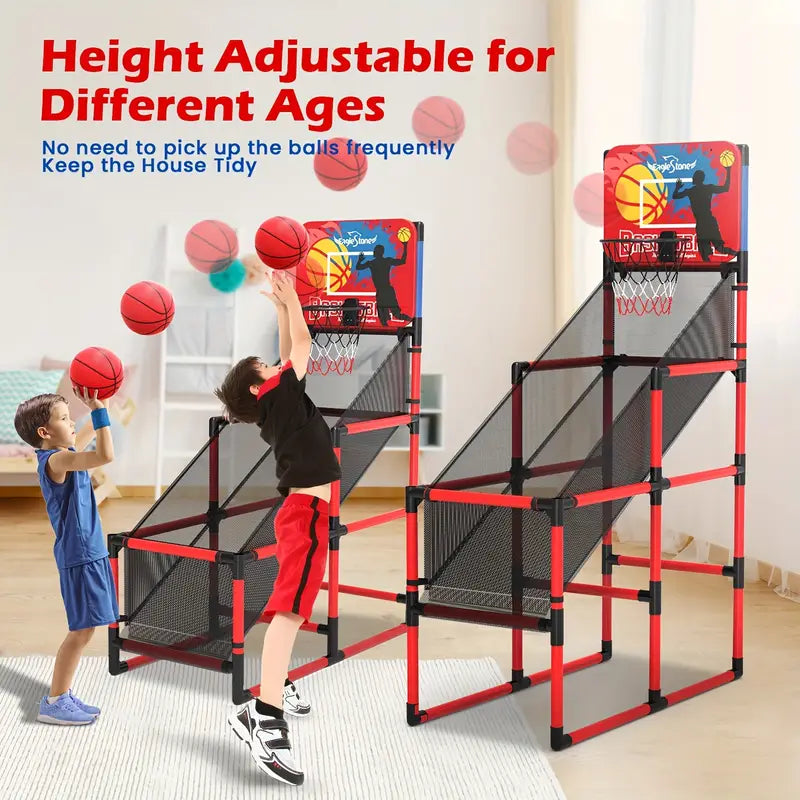 4 Balls EagleStone Kids Basketball Hoop Arcade Game with Electronic Scoreboard Cheer Sound, Indoor Outdoor Basketball Game Toys for 3-6 5-7 8-12 Toddlers Boys Girls
