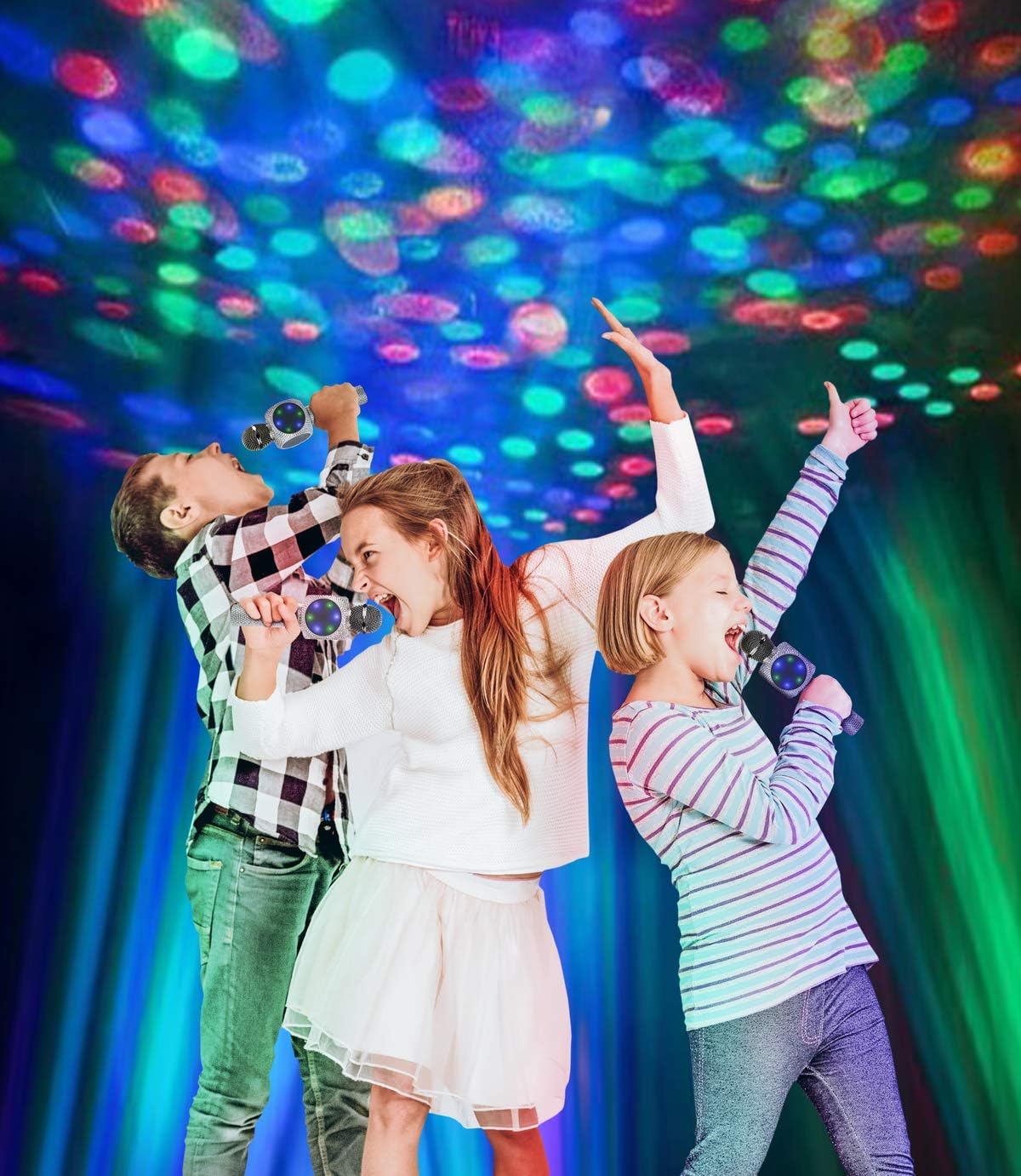Bling Sing-Along Bling Bluetooth Karaoke Microphone and Bluetooth Stereo Speaker All-in-One (Silver Bling)