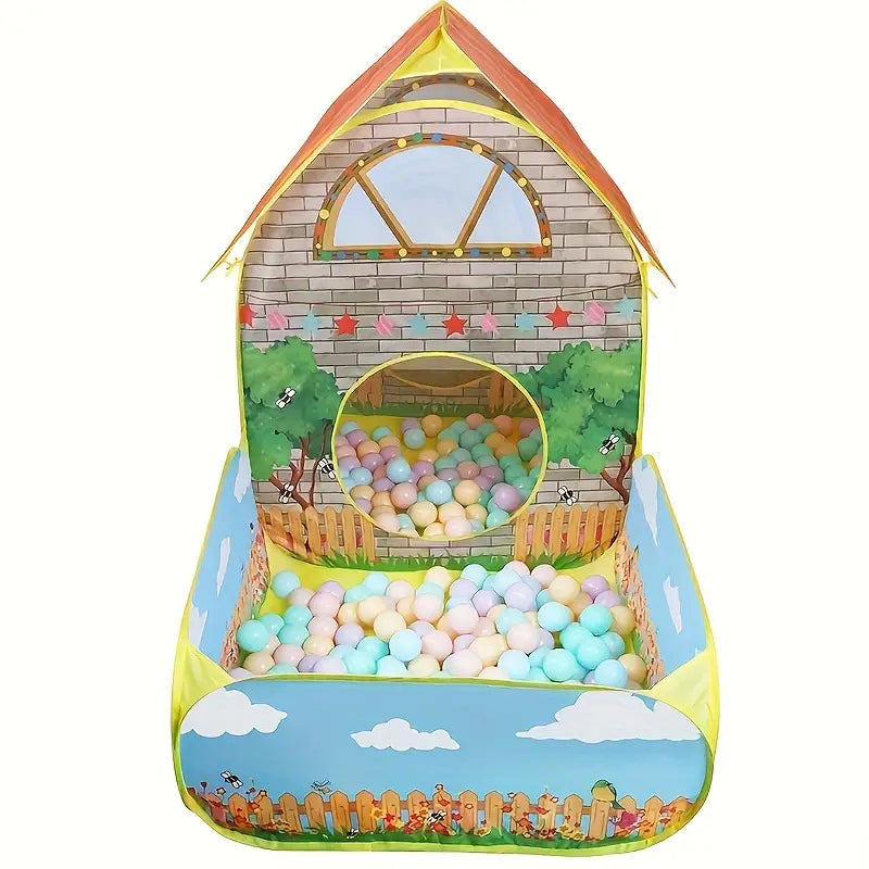hildren's Tent Garden Villa Boys And Girls Indoor And Outdoor Games Dollhouse Ocean Ball Pool Large Space Collapsible Portable Tent Hut