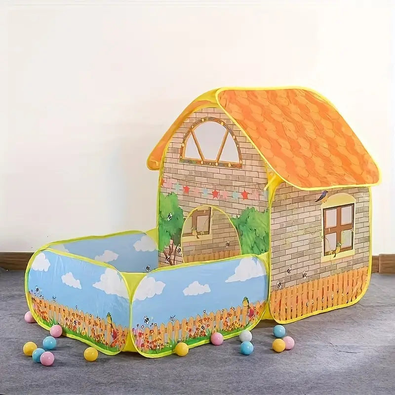 hildren's Tent Garden Villa Boys And Girls Indoor And Outdoor Games Dollhouse Ocean Ball Pool Large Space Collapsible Portable Tent Hut