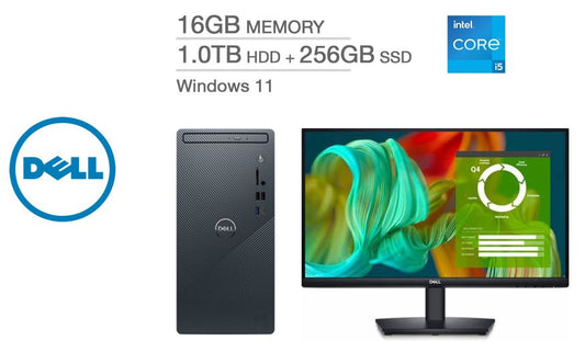 Dell Inspiron Core™ i5-13400 1TB SATA + 256GB SSD 16GB DVD-RW WIN11 Keyboard Mouse BLUE w 24" (16:9) F HD 1920x1080 Monitor