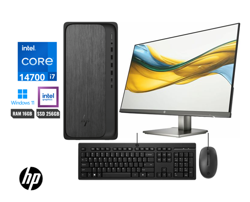 HP OmniDesk M02-0881 TOWER Core™ i7-14700 256GB SSD 16GB WIN11Pro Keyboard Mouse METEOR SILVER / JACK BLACK.