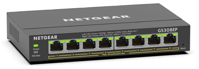 NETGEAR 8 Port PoE Gigabit Ethernet Plus Switch (GS308EP) - with 8 x PoE+ @ 62W, Desktop or Wall Mount