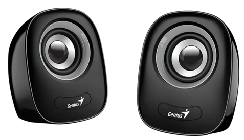 Genius SP-Q160 Black USB Powered Mini Speakers - Black/Grey