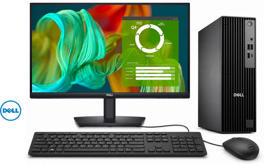DELL PRO SLIM QCS1250 DESKTOP INTEL CORE ULTRA 5 235 512GB SSD 8GB DDR5 WIRED KEYBOARD & MOUSE Dell 24" Monitor