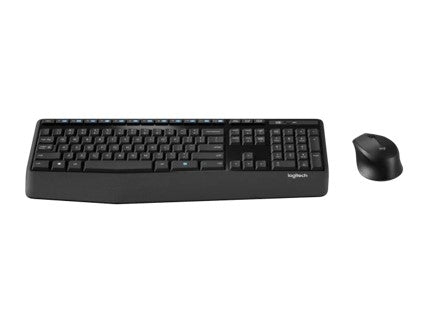 Logitech MK345 Comfort Wireless Keyboard Mouse Combo BLACK USB Receiver, Spill-Resistant, Tilt Legs, Number Pad