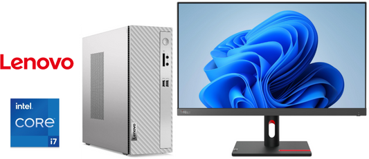 Lenovo 3 07IRB8 SFF Core™ i7-14700 1TB SSD 16GB WIN11 Keyboard Mouse CLOUD GREY Lenovo 24'' Monitor