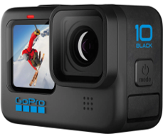 GoPro HERO10 Action Camera Bundle BLACK : 2 Batteries, Case, Shorty Pole / Tripod