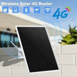 Solar Powered 4G LTE Modem Router,Outdoor Wireless Router with SIM Card Slot,Plug Sim Card,Mobile Hotspot 2.4GHz Wi-Fi 150Mpbs,2-External Antennas,Modem for Any Operator (33*24cm)