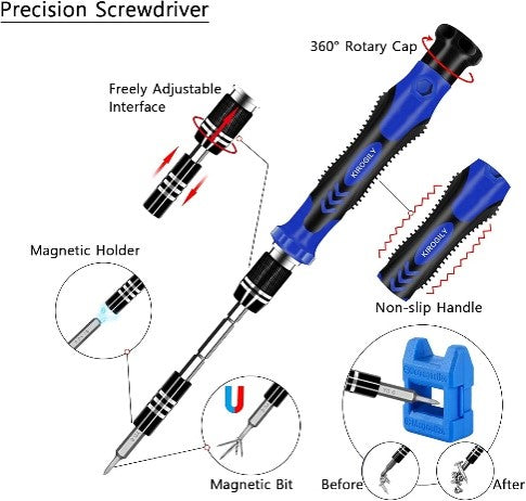 135 in 1 Precision Screwdriver Set, Computer Screwdriver Kit, Laptop Repair Tool Kit, Electronics Repair Tool Kit for PC (Blue)