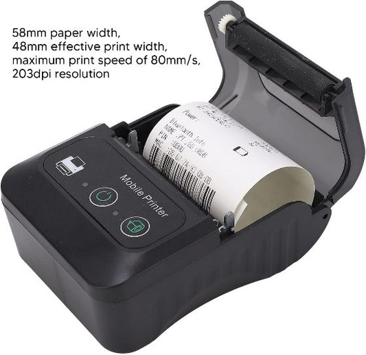 58mm Portable Mini Thermal QR Code Printer, USB Receipt Thermal Printer 2in Cordless USB Receipt Ticket Thermal