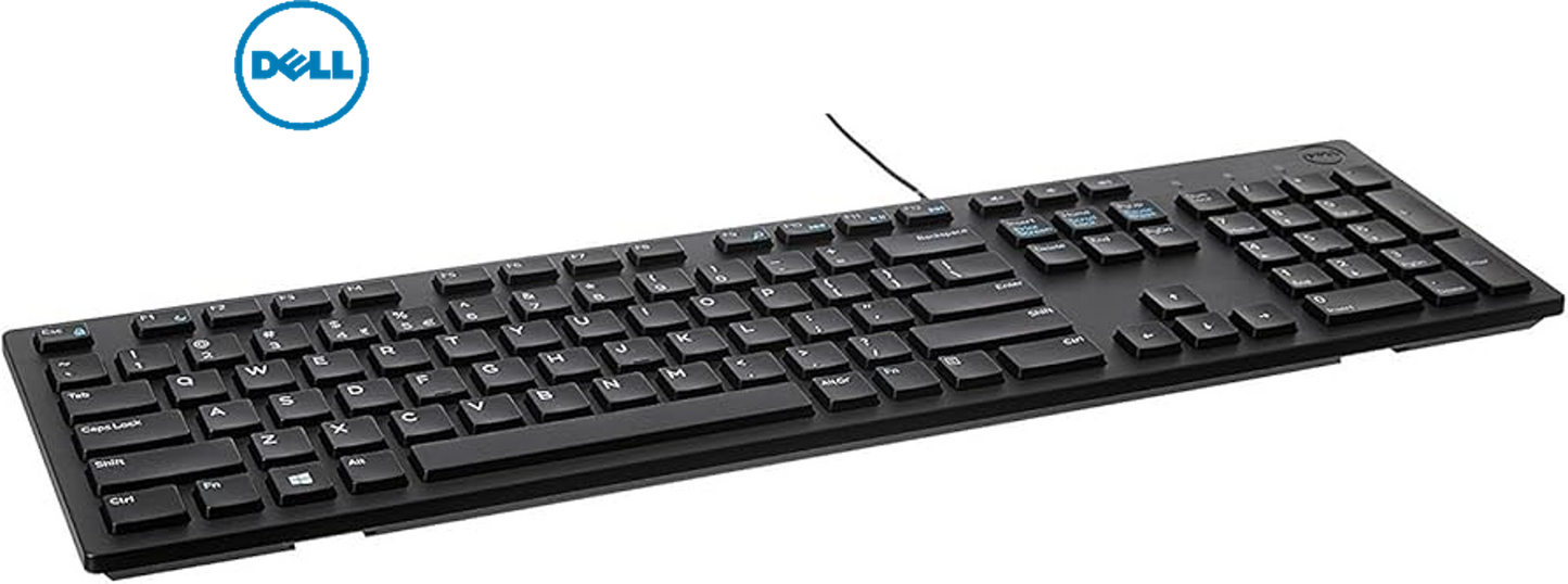 Dell Multimedia Keyboard (US English) - KB216 - Black; Retail Packaging - Cable Connectivity Play/Pause, Rewind, Fast-forward, Volume Control Hot Key(s) - English (US) - Black