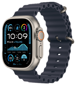 Apple Watch Ultra 2 GPS + Cellular, 49mm Titanium Case with Blue Ocean Band