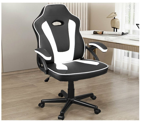 Computer Gaming Chair Office Racing Style Recliner Seat Swivel High-back Chair White
