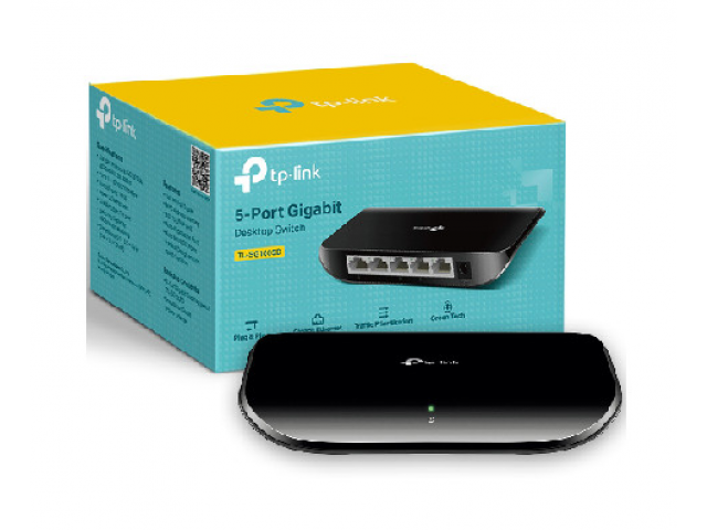 TP-Link TL-SG1005D 5-Port Gigabit Desktop Switch Auto-Negotiation RJ45 ports Supports Auto MDI / MDIX