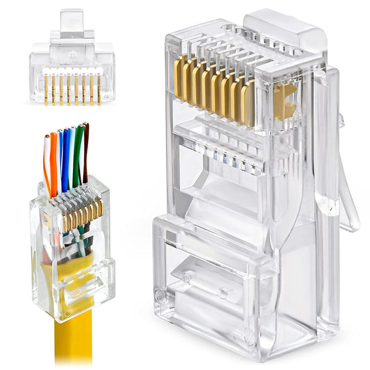 Pack of 200 RJ45 Connectors CAT5 CAT5e RJ45 Modular Plugs Network Connector RJ46
