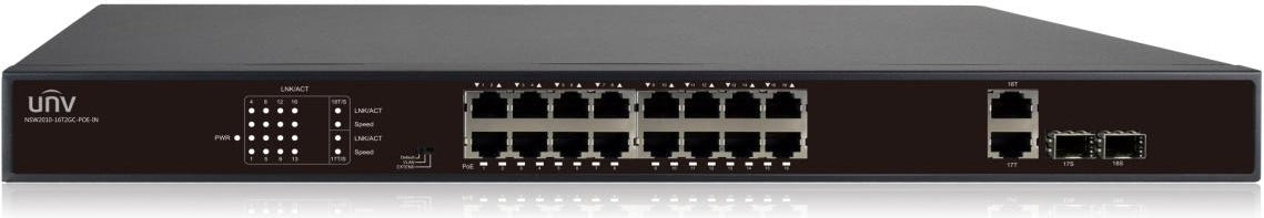16-port, 2 Uplink port PoE Switch