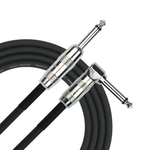 Kirlin IP-202PR-20FT/BK 20AWG 1/4" MONO PLUG-1/4"R ANGLE