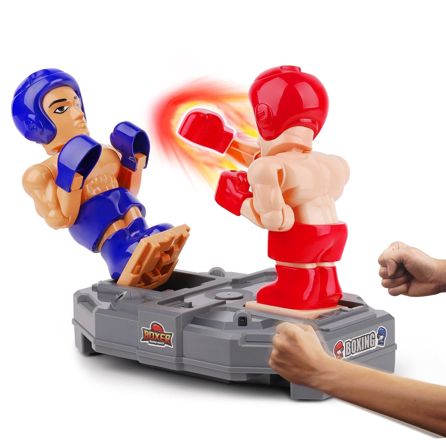 iPlay, iLearn Electronic Punching Boxing Game Toy, Cool Battle Board Game, RC Fighting Robots W/ Sounds, Hand Operated Sports Playset, Indoor Birthday Gifts for 4 5 6 7 8-12 Year Old Boys Kid Child
