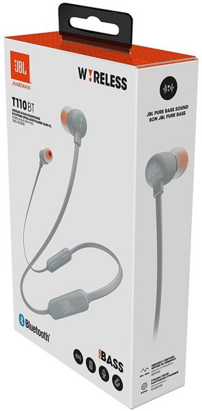 JBL T110 Bluetooth WIRELESS IN-EAR HEADPHONES - Grey