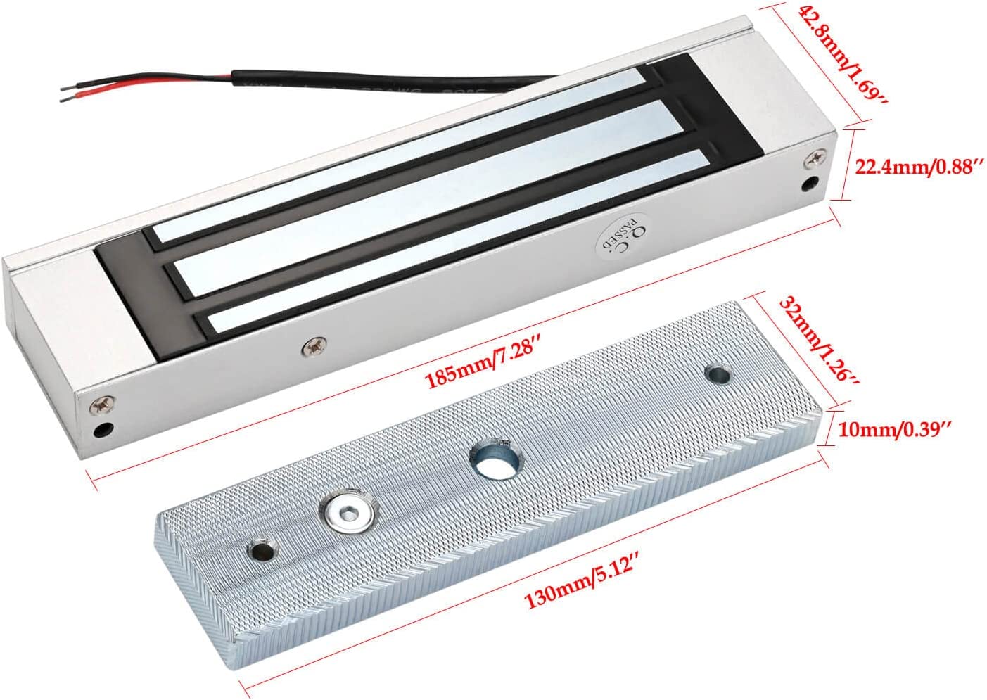 "Electric Magnetic Lock with Z and L Bracket 180KG 350LBS Holding Force Electromagnet Lock 12V Fail Safe Single Door for Access Control System "
