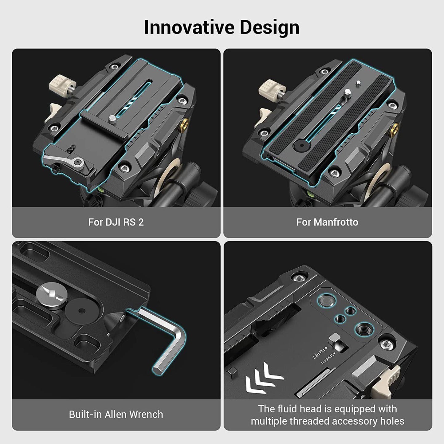 SmallRig Heavy-Duty Fluid Head Tripod AD-01 for TWO QR Plate Mode- 3751