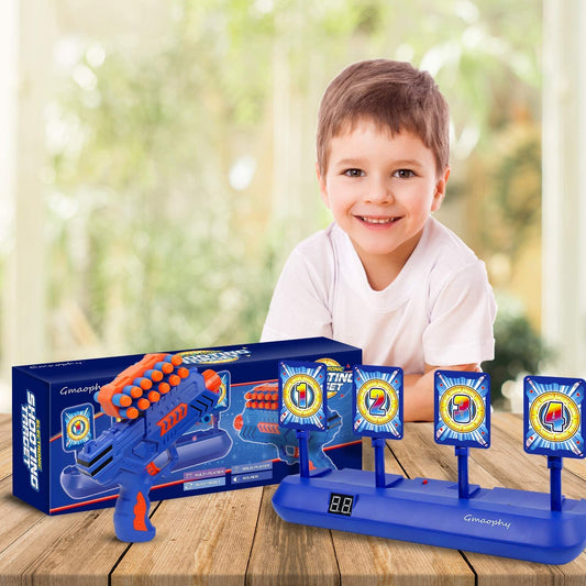 Digital Shooting Targets with Foam Dart Toy Shooting Blaster , 4 Targets Auto Reset Electronic Scoring Toys, Shooting Toys for Age of 5 6 7 8 9 10+ Years Old Kid Boys Girls