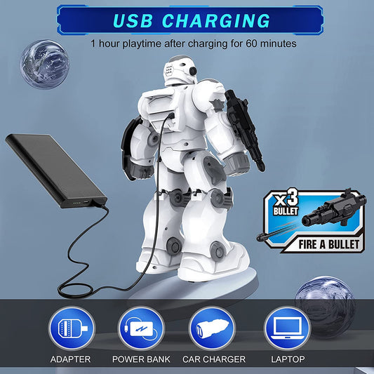 Toys for 6-10 Year Old Boys Girls, Remote Control Robot Gifts for Kids, Rechargeable Intelligent Programmable Robot Toyswith 2.4GHz Gesture Sensing, Christmas Birthday Presents for Kids Age 6 7 8 9